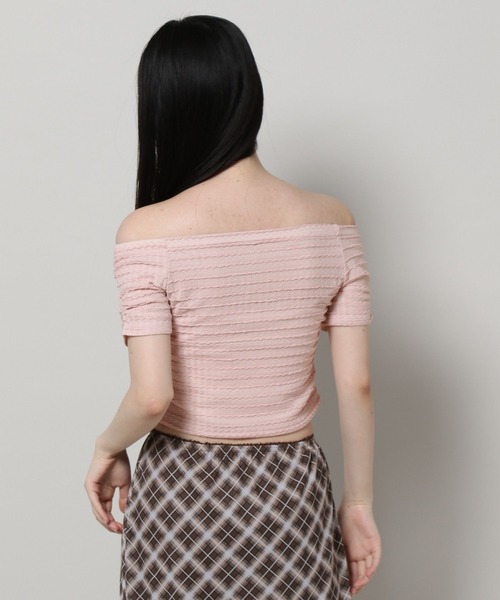 3.3 Field Trip （3.3フィールドトリップ）の「3.3 Field Trip／リボンオフショルT（Tシャツ/カットソー・レディース・ホワイト/ブルー/ブラック/ピンク・FREE）」の21枚目の写真