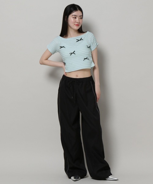 3.3 Field Trip （3.3フィールドトリップ）の「3.3 Field Trip／リボンオフショルT（Tシャツ/カットソー・レディース・ホワイト/ブルー/ブラック/ピンク・FREE）」の9枚目の写真