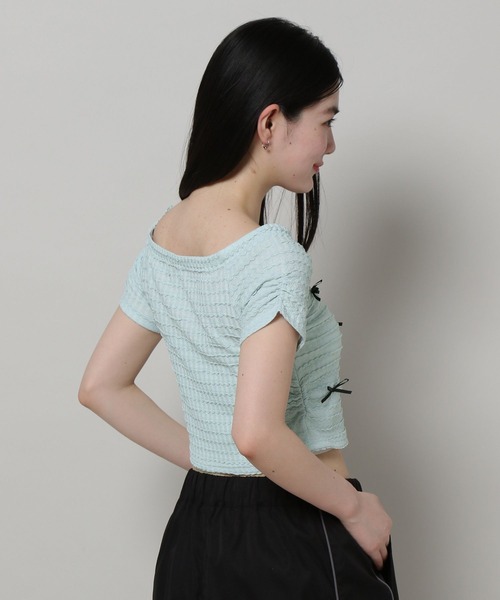 3.3 Field Trip （3.3フィールドトリップ）の「3.3 Field Trip／リボンオフショルT（Tシャツ/カットソー・レディース・ホワイト/ブルー/ブラック/ピンク・FREE）」の15枚目の写真