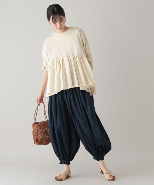 mumokuteki×natural by clip ギャザー バルーンパンツ 楽天市場】【SALE／20%OFF】＜natural by clip/mumokutekiコラボ