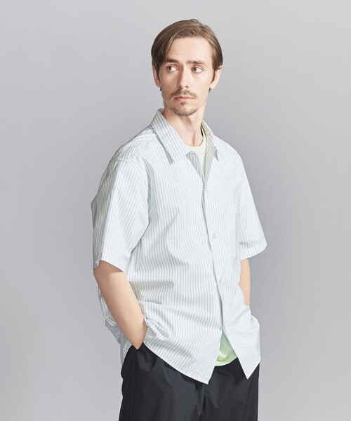BEAUTY&YOUTH UNITED ARROWS(ビューティーアンドユースユナイテッドアローズ)の「クールタッチ ストライプ キャンプカラー リラックスレギュラー シャツ ‐接触冷感‐(シャツ/ブラウス・メンズ・ライトブルー/ロイヤルブルー/ホワイト・S/M/L/XL)」の5枚目の写真