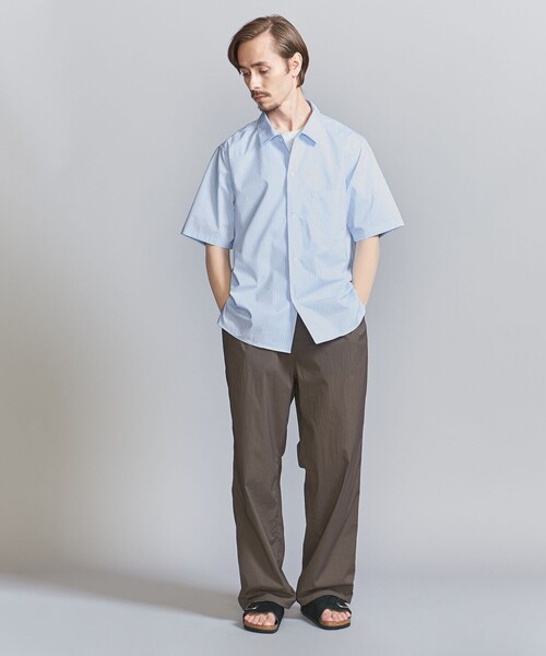 BEAUTY&YOUTH UNITED ARROWS(ビューティーアンドユースユナイテッドアローズ)の「クールタッチ ストライプ キャンプカラー リラックスレギュラー シャツ ‐接触冷感‐(シャツ/ブラウス・メンズ・ライトブルー/ロイヤルブルー/ホワイト・S/M/L/XL)」の8枚目の写真