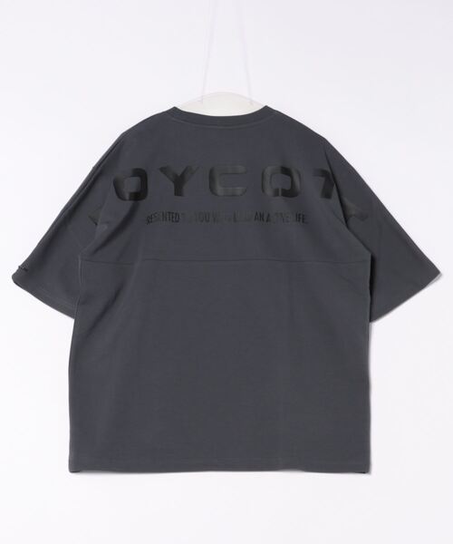 BOYCOTT（ボイコット）の「【BOYCOTT/ボイコット】オーバーサイズボックスシルエットバックプリント５分袖Tシャツカットソー（Tシャツ/カットソー・メンズ・チャコールグレー/ホワイト/ブラック・LARGE/MEDIUM/X-LARGE）」の4枚目の写真