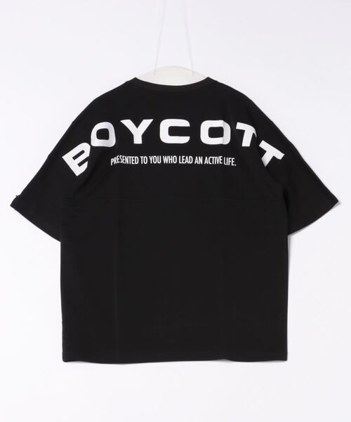 BOYCOTT（ボイコット）の「【BOYCOTT/ボイコット】オーバーサイズボックスシルエットバックプリント５分袖Tシャツカットソー（Tシャツ/カットソー・メンズ・チャコールグレー/ホワイト/ブラック・LARGE/MEDIUM/X-LARGE）」の5枚目の写真