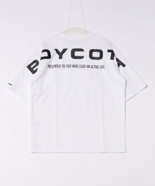 BOYCOTT（ボイコット）の「【BOYCOTT/ボイコット】オーバーサイズボックスシルエットバックプリント５分袖Tシャツカットソー（Tシャツ/カットソー・メンズ・チャコールグレー/ホワイト/ブラック・LARGE/MEDIUM/X-LARGE）」の6枚目の写真