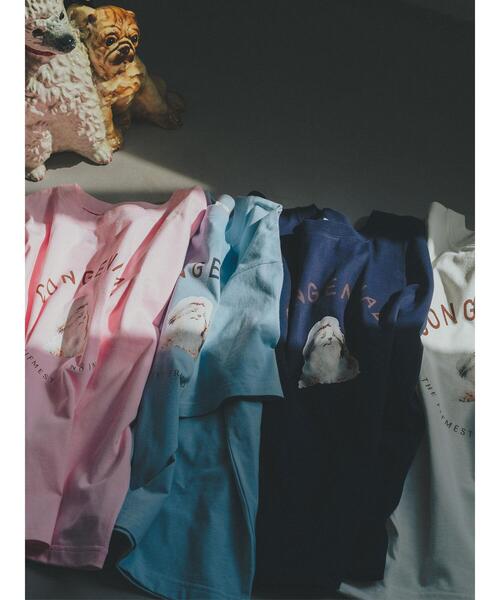 ehka sopo（エヘカソポ）の「シーズープリントTシャツ（Tシャツ/カットソー・レディース・ピンク/ネイビー/オフホワイト/サックスブルー・F）」の6枚目の写真