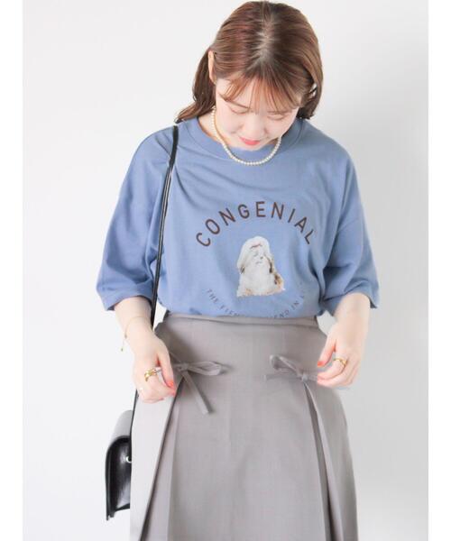 ehka sopo（エヘカソポ）の「シーズープリントTシャツ（Tシャツ/カットソー・レディース・ピンク/ネイビー/オフホワイト/サックスブルー・F）」の10枚目の写真