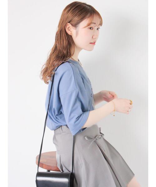 ehka sopo（エヘカソポ）の「シーズープリントTシャツ（Tシャツ/カットソー・レディース・ピンク/ネイビー/オフホワイト/サックスブルー・F）」の11枚目の写真