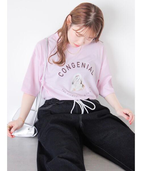 ehka sopo（エヘカソポ）の「シーズープリントTシャツ（Tシャツ/カットソー・レディース・ピンク/ネイビー/オフホワイト/サックスブルー・F）」の16枚目の写真