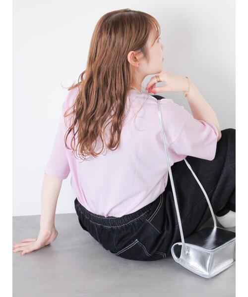 ehka sopo（エヘカソポ）の「シーズープリントTシャツ（Tシャツ/カットソー・レディース・ピンク/ネイビー/オフホワイト/サックスブルー・F）」の18枚目の写真