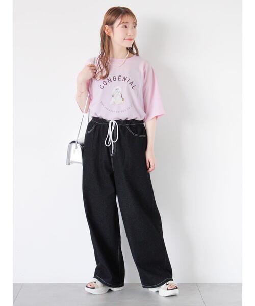 ehka sopo（エヘカソポ）の「シーズープリントTシャツ（Tシャツ/カットソー・レディース・ピンク/ネイビー/オフホワイト/サックスブルー・F）」の19枚目の写真