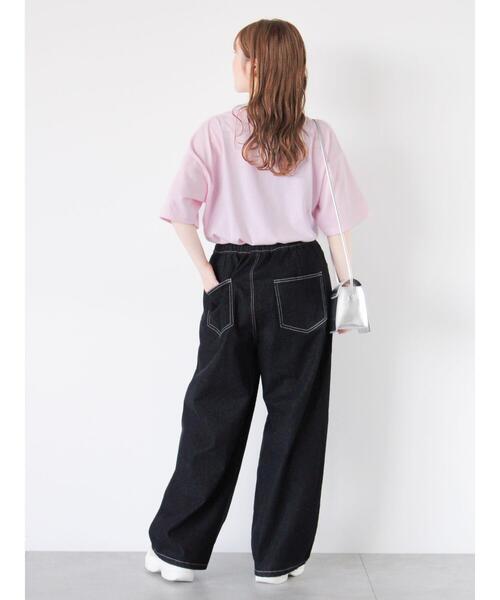 ehka sopo（エヘカソポ）の「シーズープリントTシャツ（Tシャツ/カットソー・レディース・ピンク/ネイビー/オフホワイト/サックスブルー・F）」の21枚目の写真