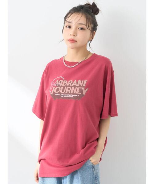 earth music&ecology（アースミュージックアンドエコロジー）の「ヴィンテージライクツアーTee（Tシャツ/カットソー・レディース・ピンク/チャコールグレー/オフホワイト・FREE）」の3枚目の写真