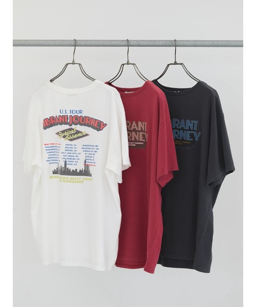 earth music&ecology（アースミュージックアンドエコロジー）の「ヴィンテージライクツアーTee（Tシャツ/カットソー・レディース・ピンク/チャコールグレー/オフホワイト・FREE）」の4枚目の写真
