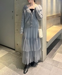 チュールティアードスカート