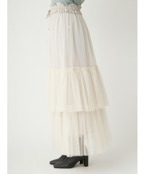 【未使用】FRAYI.Dチュールティアードスカート FRAY I.D（フレイアイディー）の「チュールティアードスカート
