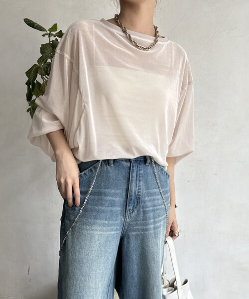 セール】【WEB限定】ベロアメッシュプルオーバー（Tシャツ