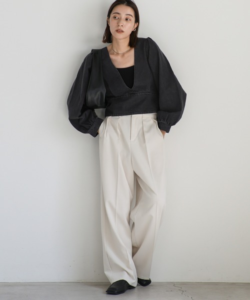 selectmoca バックレースアップデニムブラウス バックレースアップデニムブラウス【SALE】 – SELECT MOCA