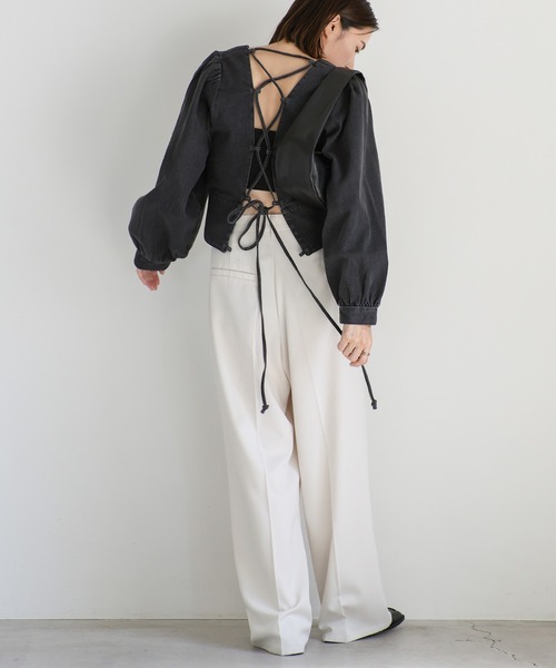 selectmoca バックレースアップデニムブラウス バックレースアップデニムブラウス【SALE】 – SELECT MOCA