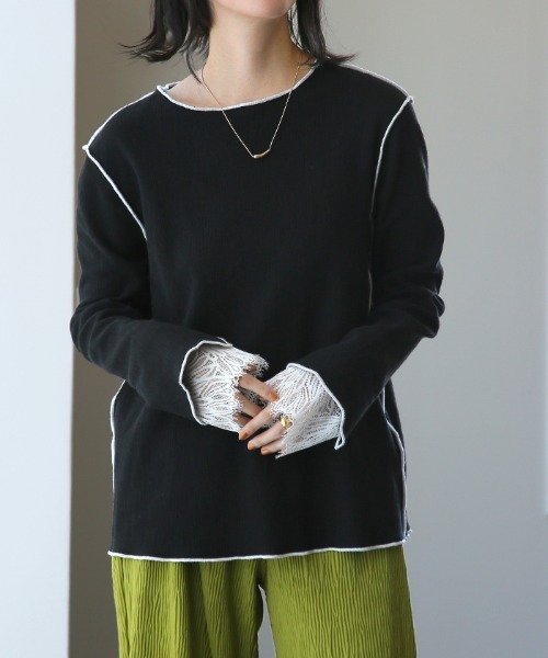 HUG.U(ハグユー)の「レースカットソー(Tシャツ/カットソー・レディース・ホワイト/ブラック・FREE)」の10枚目の写真