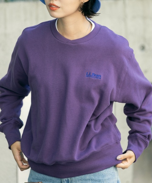 L.L.Bean（エルエルビーン）の「【JAPAN EDITION】スミスフィールド・クルーネック・スウェットシャツ（スウェット・レディース・タン/ライトグレー/グリーン系/パープル・MEDIUM）」の4枚目の写真