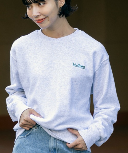 L.L.Bean（エルエルビーン）の「【JAPAN EDITION】スミスフィールド・クルーネック・スウェットシャツ（スウェット・レディース・タン/ライトグレー/グリーン系/パープル・MEDIUM）」の2枚目の写真
