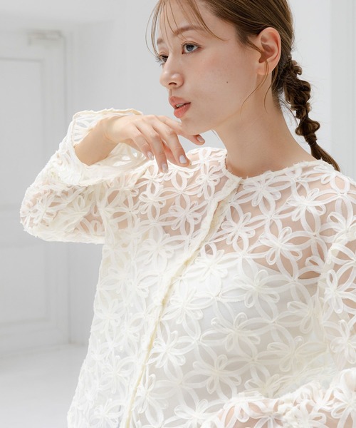 LAKOLE（ラコレ）の「2WAYバテンレースブラウス / 142986（シャツ/ブラウス・レディース・アイボリー/ブラック・FREE）」の3枚目の写真