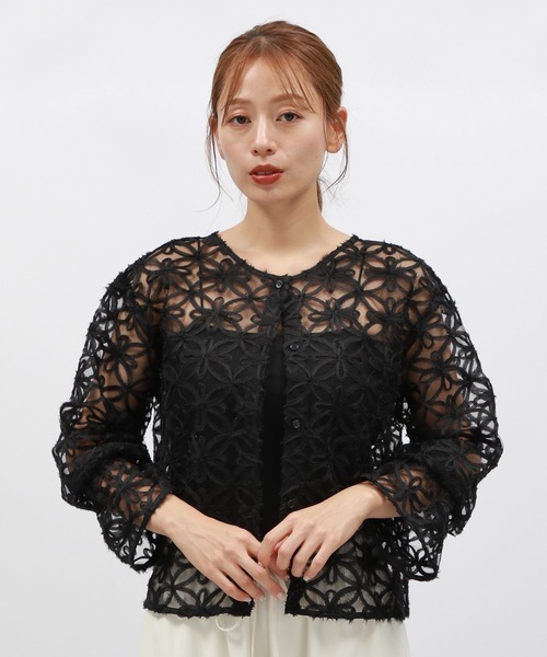 ［お値下げ］Curensology コットンバテンレースブラウス ブラック Curensology（カレンソロジー）の「Curensology(カレンソロジー