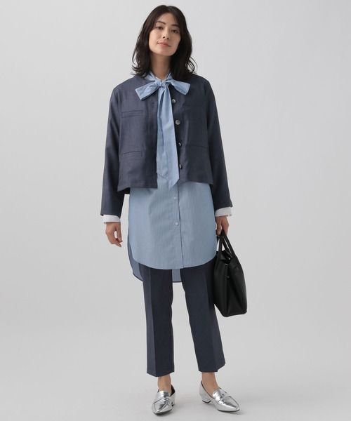 Elura（エルーラ）の「＜レギュラー／低身長サイズ＞大人デニムテーパードパンツ／143164（デニムパンツ・レディース・ネイビー・FREE(S)/LARGE/MEDIUM）」の2枚目の写真