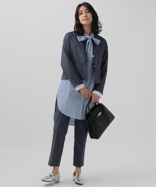 Elura（エルーラ）の「＜レギュラー／低身長サイズ＞大人デニムテーパードパンツ／143164（デニムパンツ・レディース・ネイビー・FREE(S)/LARGE/MEDIUM）」の3枚目の写真