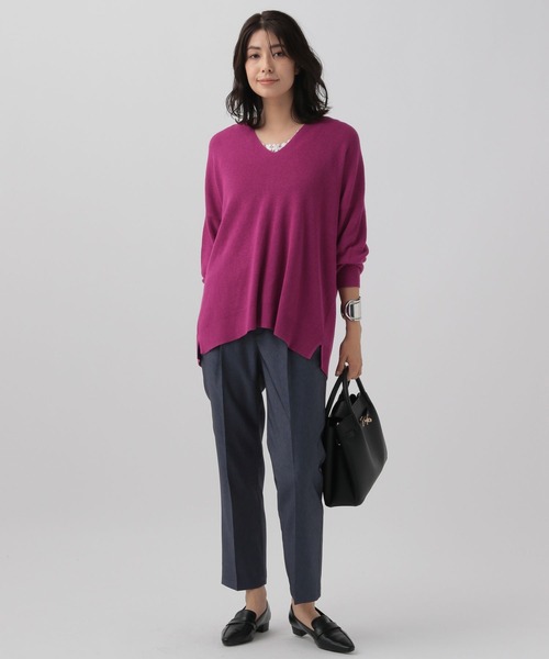 Elura（エルーラ）の「＜レギュラー／低身長サイズ＞大人デニムテーパードパンツ／143164（デニムパンツ・レディース・ネイビー・FREE(S)/LARGE/MEDIUM）」の4枚目の写真