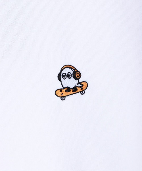 WESTSEA（ウエストシー）の「スケボーおばけ 刺繍 袖プリント 裏起毛 長袖トレーナー（スウェット・メンズ・ブラック/ホワイト・L/M）」の11枚目の写真