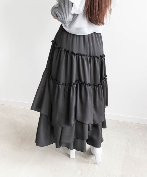 RANDA(ランダ)の「ランダムティアードスカート(スカート・レディース・ブルー/ブラック/カーキ・1/0)」の21枚目の写真