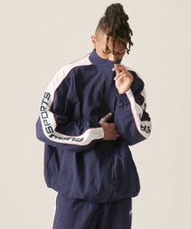 FUBU フブ ブランド ロゴ 配色ライン ルーズシルエット アメカジ フルジップ 長袖 ナイロン トラックジャケット ジャージ