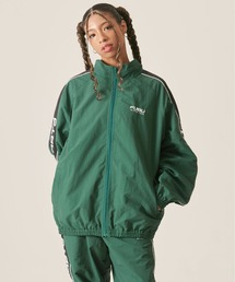 FUBU フブ ブランド ロゴ 配色ライン ルーズシルエット アメカジ フルジップ 長袖 ナイロン トラックジャケット ジャージ