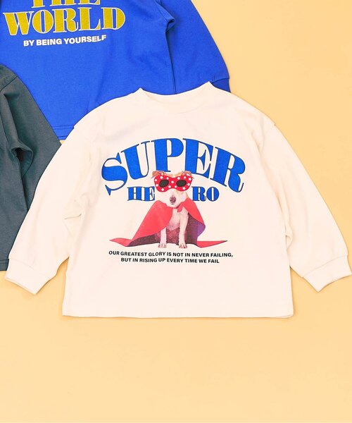 BREEZE（ブリーズ）の「【WEB限定】スーパーヒーロー 長袖Tシャツ（Tシャツ/カットソー・キッズ・オフホワイト/ブルー/チャコール・90/100/110/120/80/130/140）」の2枚目の写真