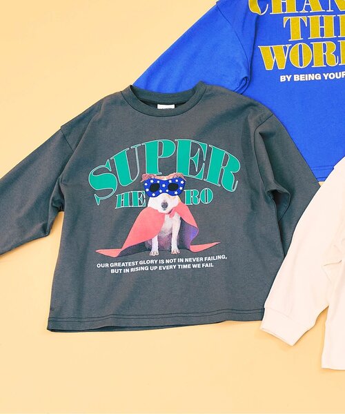 BREEZE（ブリーズ）の「【WEB限定】スーパーヒーロー 長袖Tシャツ（Tシャツ/カットソー・キッズ・オフホワイト/ブルー/チャコール・90/100/110/120/80/130/140）」の3枚目の写真