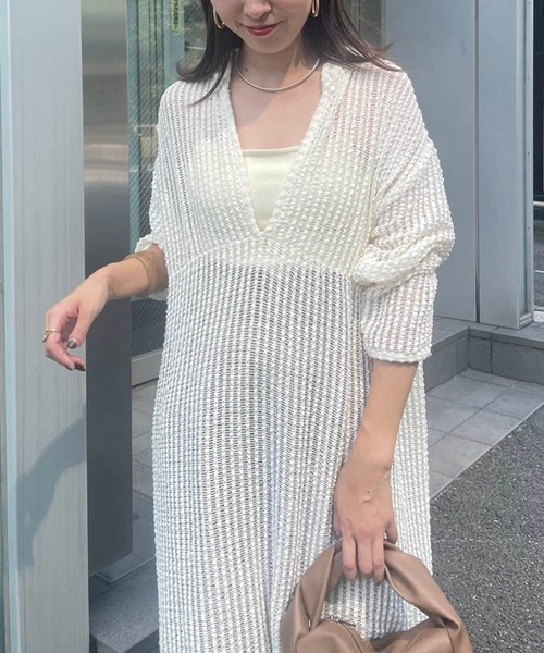 couchu.me（クーシュミー）の「【couchu.me】シアーメッシュワンピース