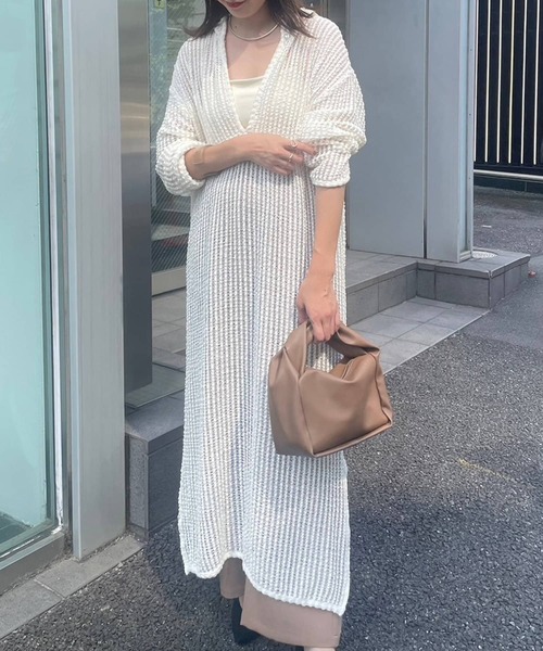 couchu.me(クーシュミー)の「【couchu.me】シアーメッシュワンピース(ワンピース・レディース・オフホワイト/ブラック・FREE)」の4枚目の写真