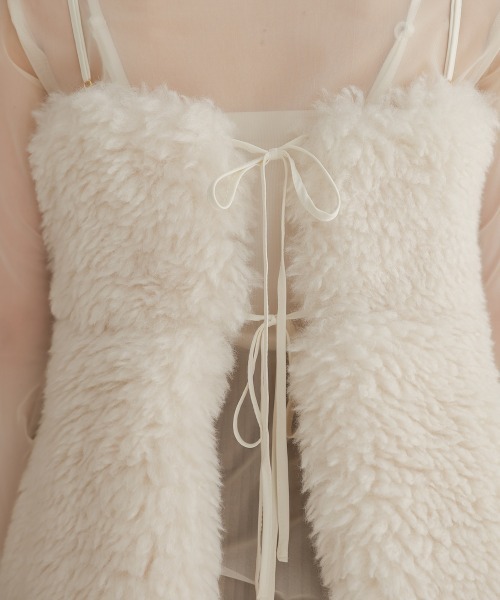 Bab（バブ）の「ペプラムファーキャミベスト（ベスト・レディース・アイボリー/チャコールグレー/モカ・FREE）」の21枚目の写真