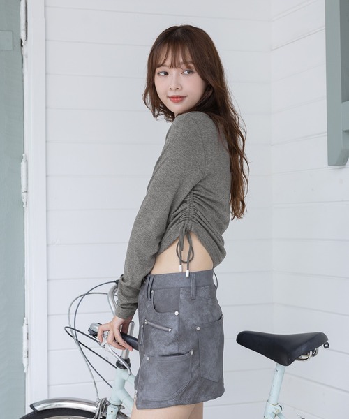 3.3 Field Trip （3.3フィールドトリップ）の「3.3 Field Trip／シャーリングロゴ長袖T（Tシャツ/カットソー・レディース・チャコール/ブルー・FREE）」の14枚目の写真