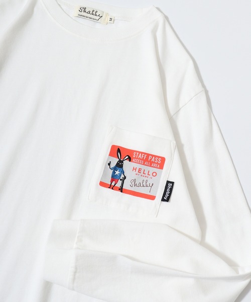 FUNALIVE（ファンアライブ）の「SHABBY　プリント長袖Tee unisex（Tシャツ/カットソー・メンズ・ブラック/ホワイト系1/ホワイト系2/グレー系3/オフホワイト/杢グレー/ベージュ系1/ブルー系2/ホワイト系3/ブラック系1/ベージュ系2/ブルー系3・S/M/L/XL）」の3枚目の写真