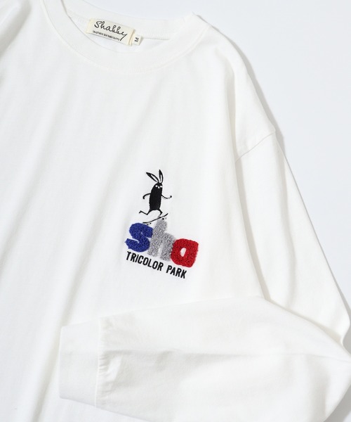 FUNALIVE（ファンアライブ）の「SHABBY　プリント長袖Tee unisex（Tシャツ/カットソー・メンズ・ブラック/ホワイト系1/ホワイト系2/グレー系3/オフホワイト/杢グレー/ベージュ系1/ブルー系2/ホワイト系3/ブラック系1/ベージュ系2/ブルー系3・S/M/L/XL）」の5枚目の写真