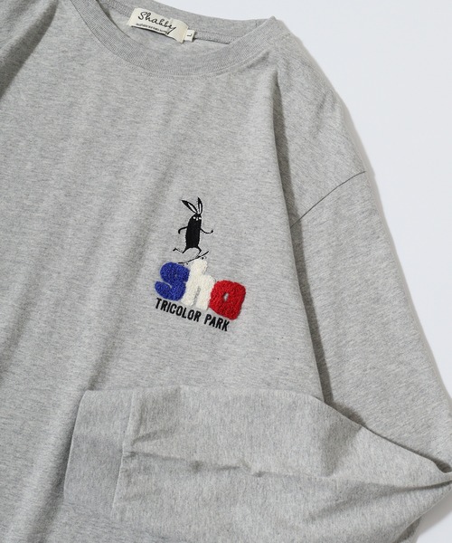 FUNALIVE（ファンアライブ）の「SHABBY　プリント長袖Tee unisex（Tシャツ/カットソー・メンズ・ブラック/ホワイト系1/ホワイト系2/グレー系3/オフホワイト/杢グレー/ベージュ系1/ブルー系2/ホワイト系3/ブラック系1/ベージュ系2/ブルー系3・S/M/L/XL）」の8枚目の写真