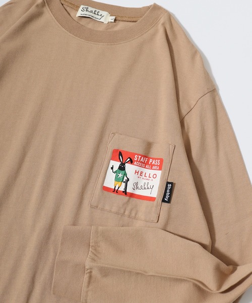 FUNALIVE（ファンアライブ）の「SHABBY　プリント長袖Tee unisex（Tシャツ/カットソー・メンズ・ブラック/ホワイト系1/ホワイト系2/グレー系3/オフホワイト/杢グレー/ベージュ系1/ブルー系2/ホワイト系3/ブラック系1/ベージュ系2/ブルー系3・S/M/L/XL）」の9枚目の写真