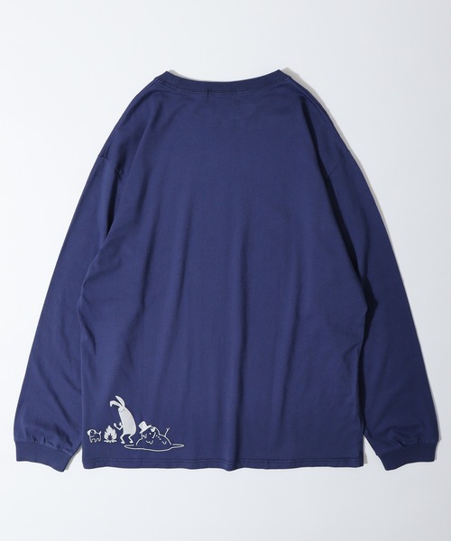 FUNALIVE（ファンアライブ）の「SHABBY　プリント長袖Tee unisex（Tシャツ/カットソー・メンズ・ブラック/ホワイト系1/ホワイト系2/グレー系3/オフホワイト/杢グレー/ベージュ系1/ブルー系2/ホワイト系3/ブラック系1/ベージュ系2/ブルー系3・S/M/L/XL）」の14枚目の写真