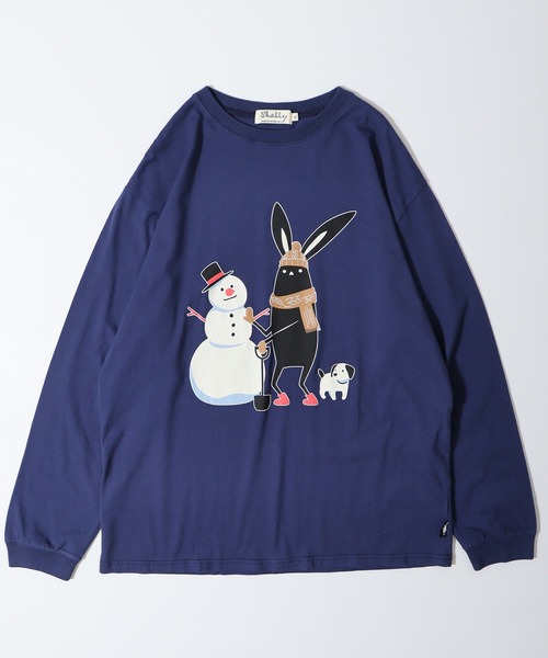 FUNALIVE（ファンアライブ）の「SHABBY　プリント長袖Tee unisex（Tシャツ/カットソー・メンズ・ブラック/ホワイト系1/ホワイト系2/グレー系3/オフホワイト/杢グレー/ベージュ系1/ブルー系2/ホワイト系3/ブラック系1/ベージュ系2/ブルー系3・S/M/L/XL）」の13枚目の写真