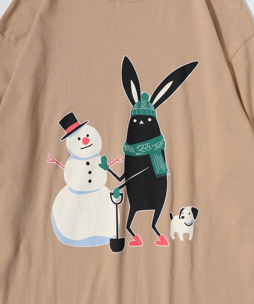 FUNALIVE（ファンアライブ）の「SHABBY　プリント長袖Tee unisex（Tシャツ/カットソー・メンズ・ブラック/ホワイト系1/ホワイト系2/グレー系3/オフホワイト/杢グレー/ベージュ系1/ブルー系2/ホワイト系3/ブラック系1/ベージュ系2/ブルー系3・S/M/L/XL）」の18枚目の写真