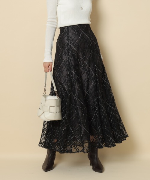 アプワイザーリッシェ チェック刺繍スカート ss Apuweiser-riche（アプワイザーリッシェ）の「チェック刺繍