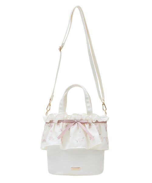Maison de FLEUR(メゾンドフルール)の「ローズリボン刺繍2Wayトートバッグ(トートバッグ・レディース・ピンクベージュ/アイボリー・FREE)」の13枚目の写真